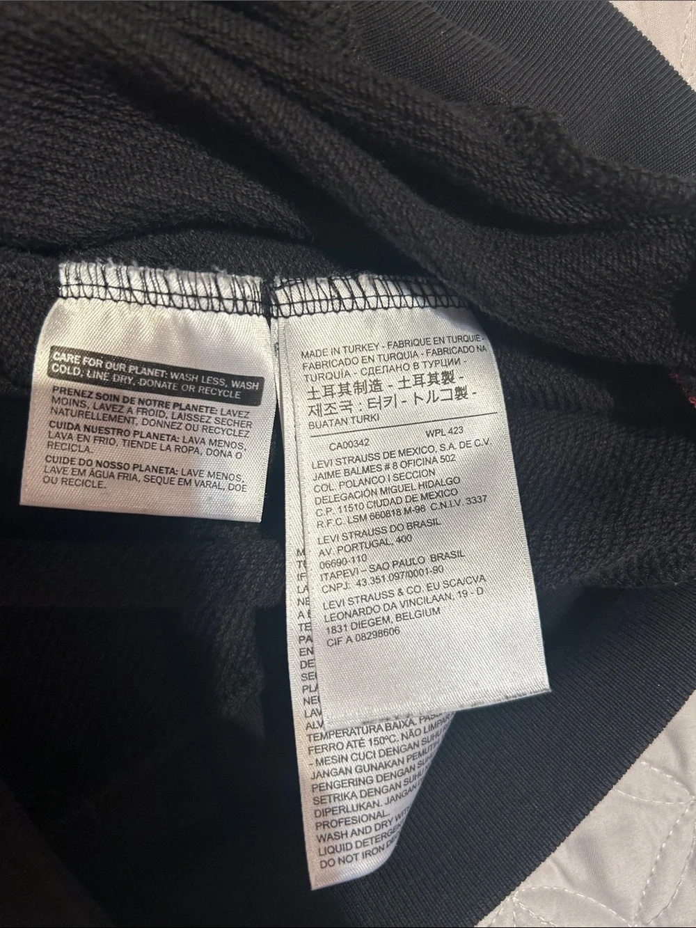 Levi's Black Crewneck Sweatshirt with Red Batwing Logo